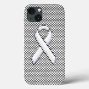 Etui iPhone 13 Bras blanc Sensibilisation au ruban Grille blanche