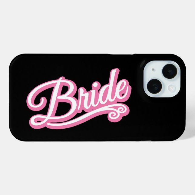 Coques Case-Mate iPhone Bride rose/blanc sur noir (Verso (horizontal))