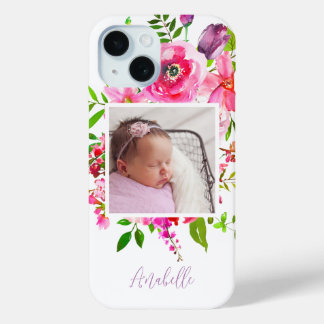 Coque Case-Mate iPhone Bright Blooms Custom Photo Monogramme