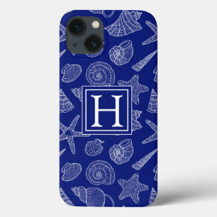 Case-Mate iPhone Case Bright Blue Shell Pattern Add Your Initial
