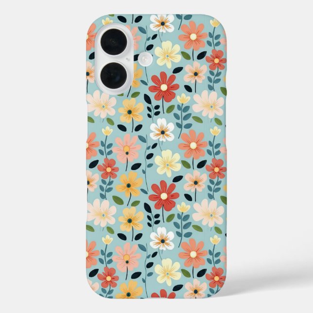 Coques Case-Mate iPhone Bright Hand Drawn Wildflower Meadow (Verso)