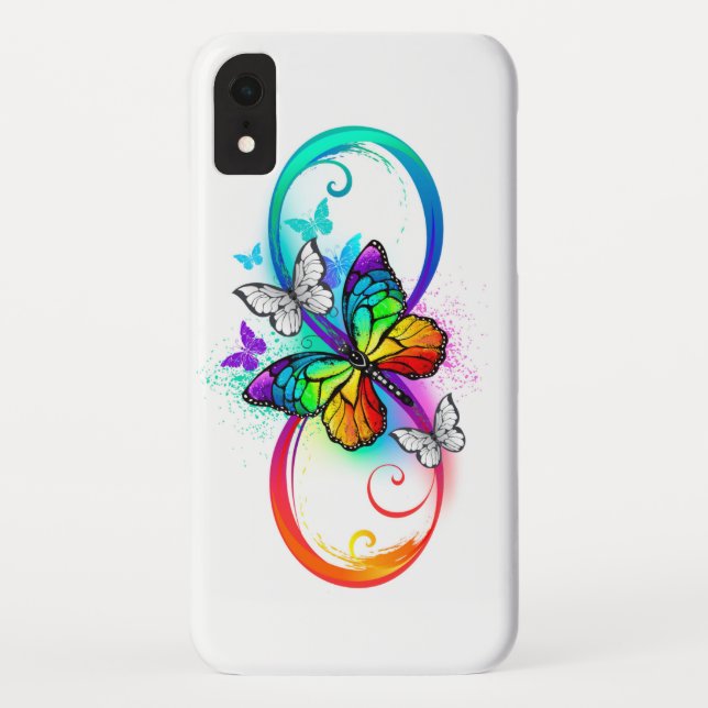 Coques Case-Mate iPhone Bright infinity with rainbow butterfly (Dos)