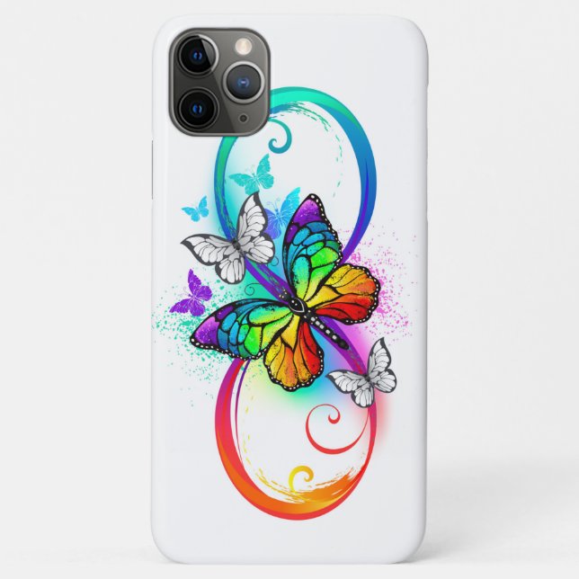 Coques Case-Mate iPhone Bright infinity with rainbow butterfly (Dos)