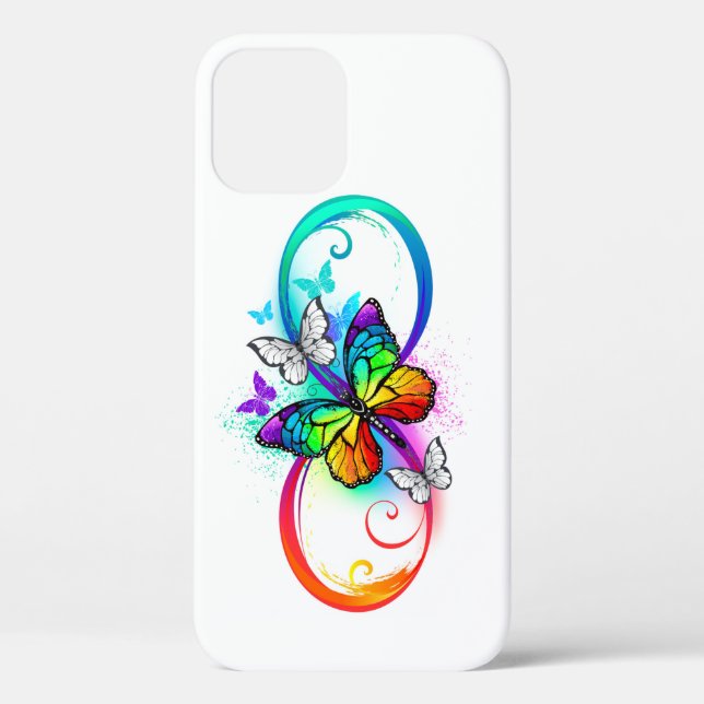 Coques Case-Mate iPhone Bright infinity with rainbow butterfly (Verso)