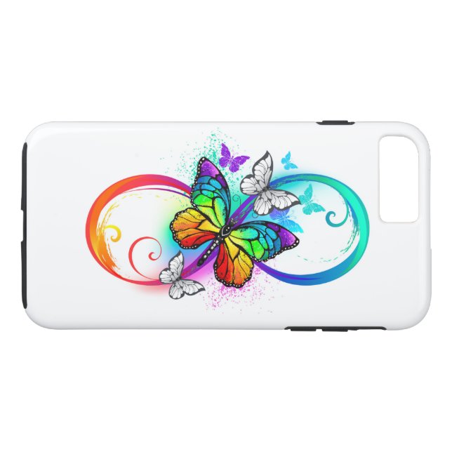 Coques Case-Mate iPhone Bright infinity with rainbow butterfly (Dos (Horizontal))