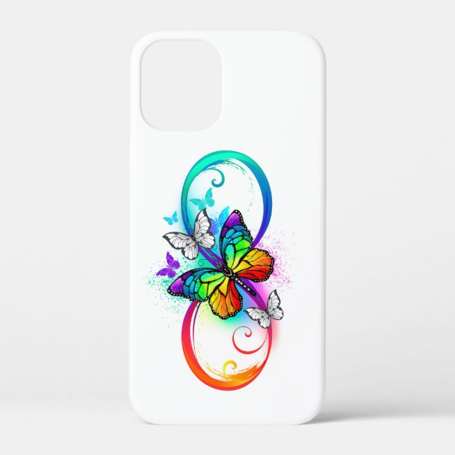 Coques Case-Mate iPhone Bright infinity with rainbow butterfly (Verso)