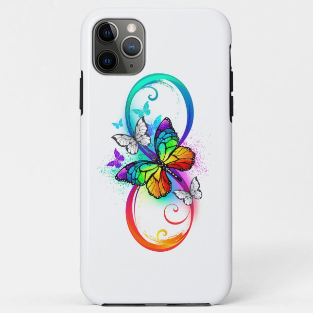 Coques Case-Mate iPhone Bright infinity with rainbow butterfly (Dos)