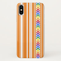 Bright Pride Motif sur Orange et White Stripe