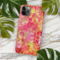 Bright rose rouge orange jaune Polygone Art