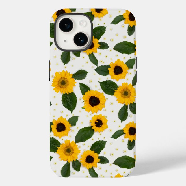 Coques Case-Mate iPhone Bright sunflower pattern (Verso)