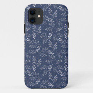 Case-Mate iPhone Case Brindilles blanches sur le bleu.