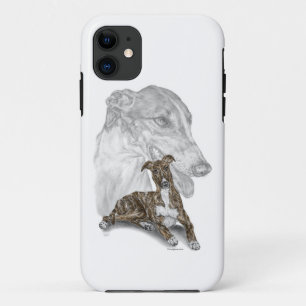 Coque iPhone 11 Brindle Greyhound Chig Art