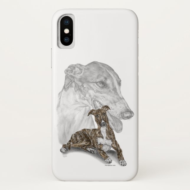 Coques Case-Mate iPhone Brindle Greyhound Chig Art (Dos)