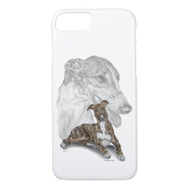 Coques Case-Mate iPhone Brindle Greyhound Chig Art (Dos)