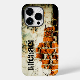 Coque Case-Mate iPhone Brique orange blanche Mur grafiti Nom personnalisé