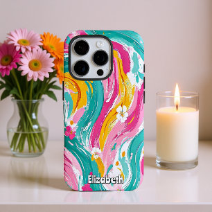 Coque iPhone 16 Pro Brochures florales Abstraites