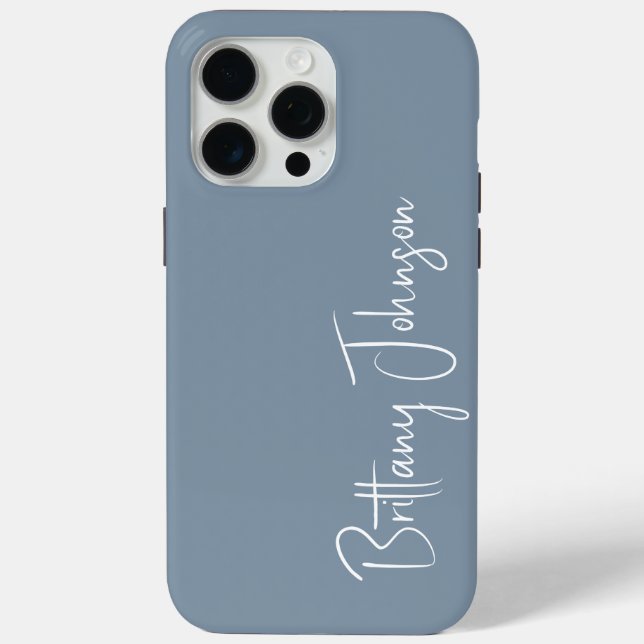 Coques Case-Mate iPhone Broderie Bleu Poussière (Verso)