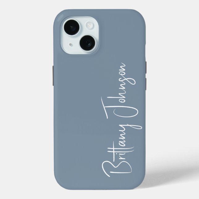 Coques Case-Mate iPhone Broderie Bleu Poussière (Verso)