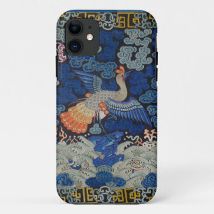 Case-Mate iPhone Case Broderie chinoise bleu d'oiseau Vintage