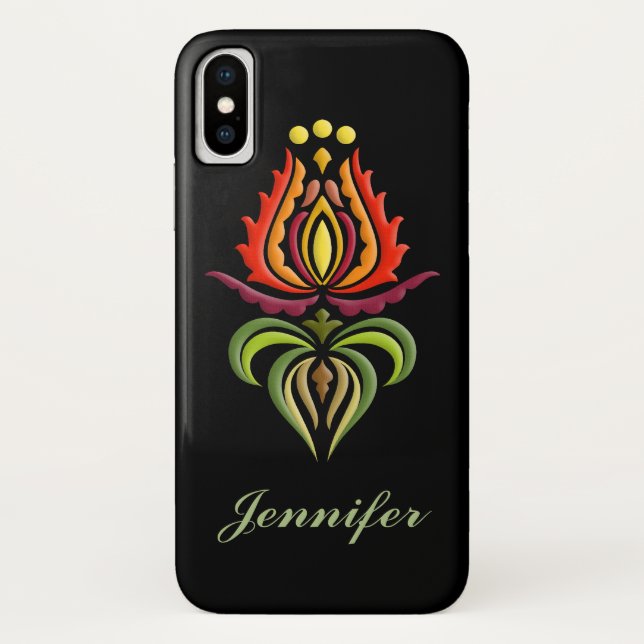 Coques Case-Mate iPhone Broderie de fantaisie de manteau - art populaire (Dos)