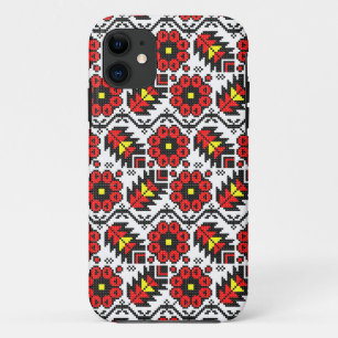 Coque iPhone 11 Broderie Folklore Art croix-point fleur florale