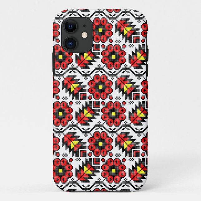 Coques Case-Mate iPhone Broderie Folklore Art croix-point fleur florale (Dos)