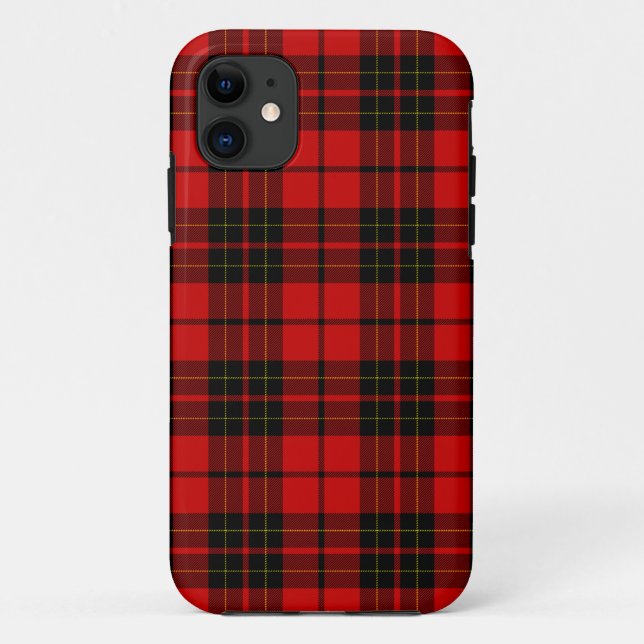 Coques Case-Mate iPhone Brodie tartan rouge noir plaid (Dos)