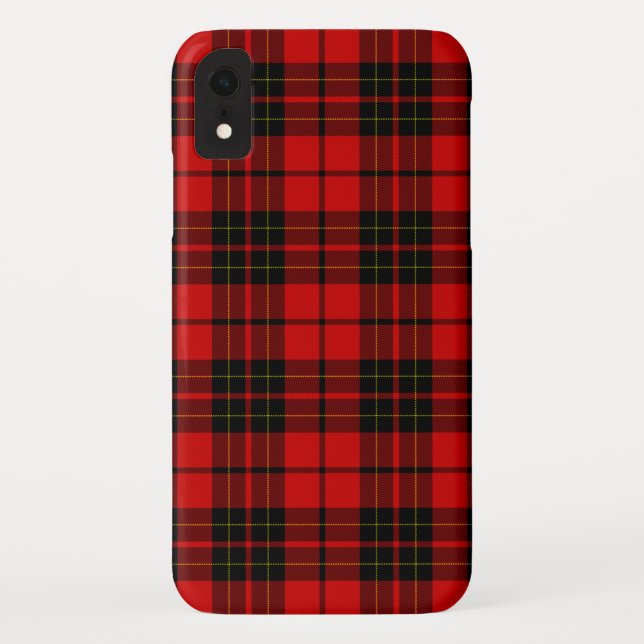 Coques Case-Mate iPhone Brodie tartan rouge noir plaid (Dos)
