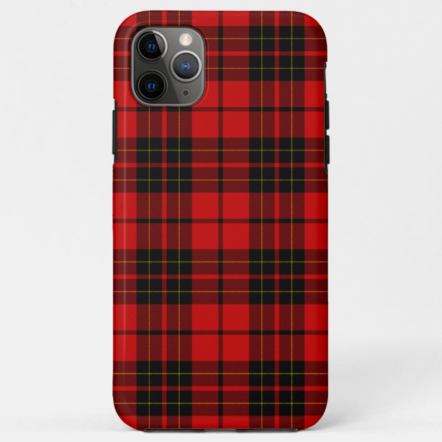 Coques Case-Mate iPhone Brodie tartan rouge noir plaid (Dos)