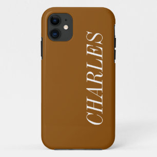 Case-Mate iPhone Case Bronze Brown couleur solide Nom minimal