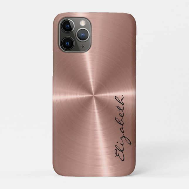 Coques Case-Mate iPhone Bronze Stainless Steel Metal Look (Dos)
