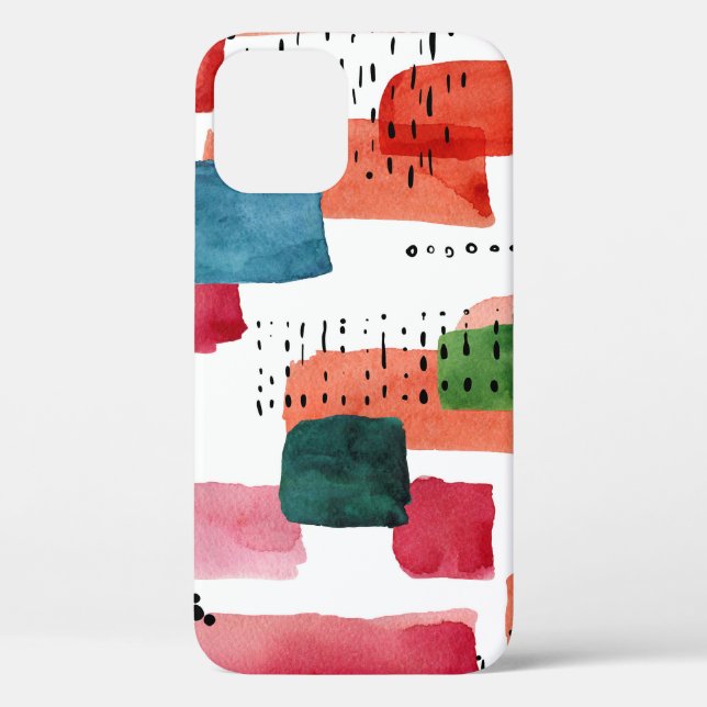 Coques Case-Mate iPhone Brosse à Doodle : Bleu orange (Verso)