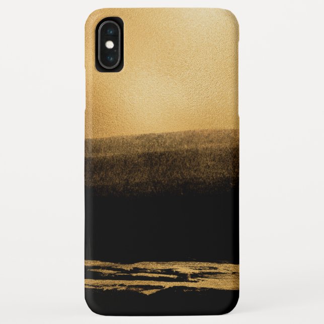 Coques Case-Mate iPhone Brosse noire et or (Dos)