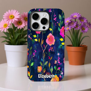 Coque iPhone 16 Pro Brosses florales audacieuses