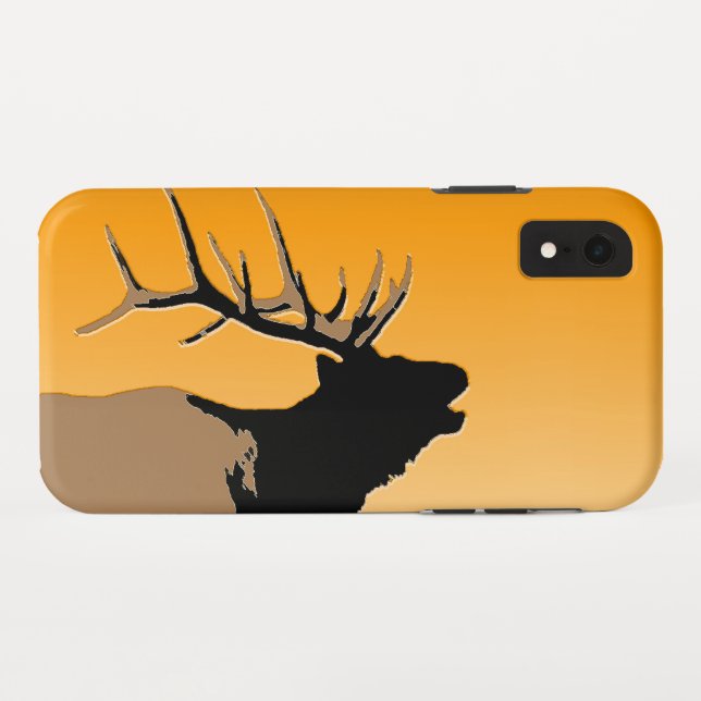 Coques Case-Mate iPhone Brouillonnant Bull Elk au coucher du soleil Art or (Dos (Horizontal))