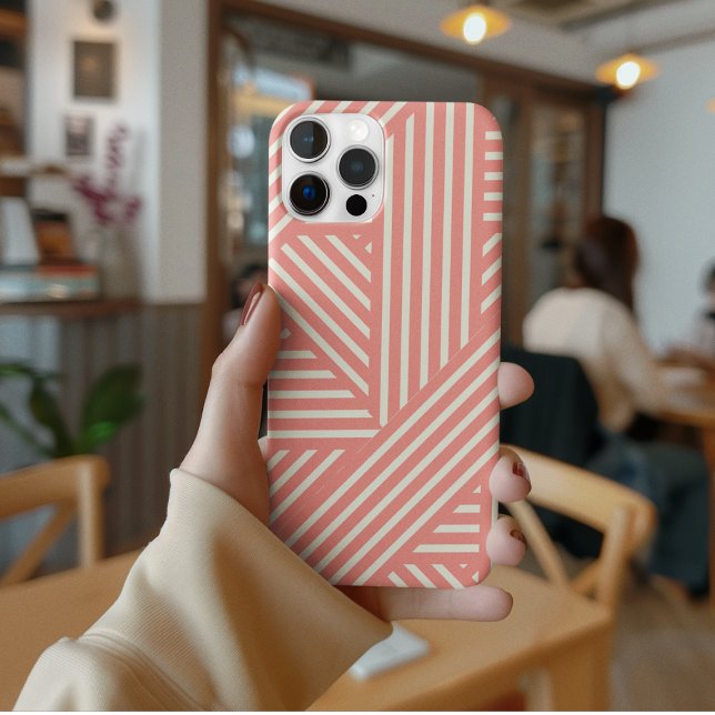 Coques Case-Mate iPhone Brousse rose Motif géométrique Fille féminine (Créateur téléchargé)