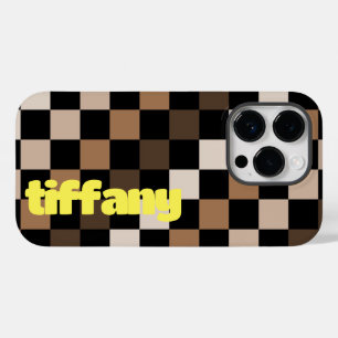 Coque Case-Mate iPhone Brown À damiers noir En vichy Motif