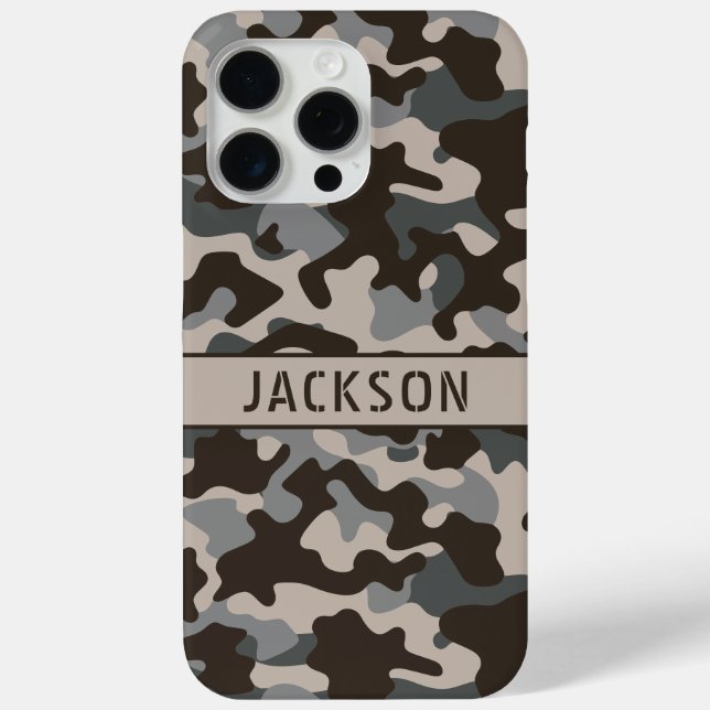 Coques Case-Mate iPhone Brown and Gray Camouflage Personalized Case-Mate (Verso)