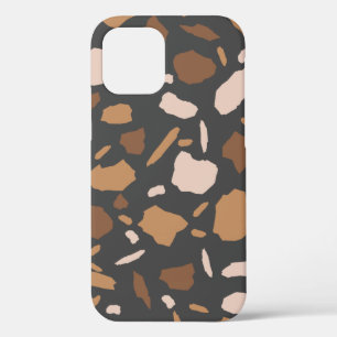 Case-Mate iPhone Case Brown, beige, tan et gris Terrazzo Motif
