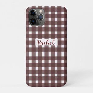Case-Mate iPhone Case Brown blanc En vichy personnalisé
