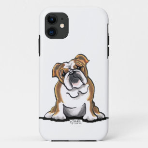 Coques Pour iPhone Brown en blanc anglais Bulldog Sit Joty