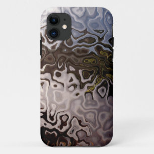 Coques Pour iPhone Brown et gris argenté Snakeskin-effet Abstrait