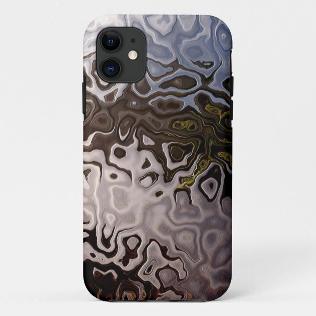 Coques Case-Mate iPhone Brown et gris argenté Snakeskin-effet Abstrait (Dos)