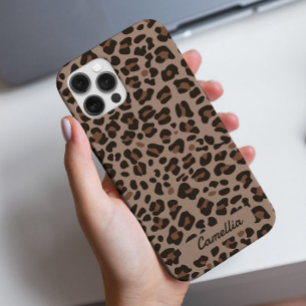 Coque iPhone 16 Pro Brown moderne Léopard Cheetah Motif