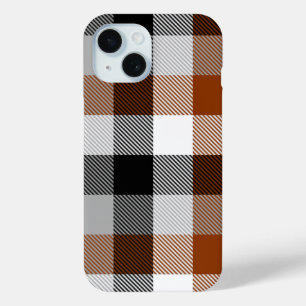 Coque Case-Mate iPhone Brown noir blanc Twill En vichy design