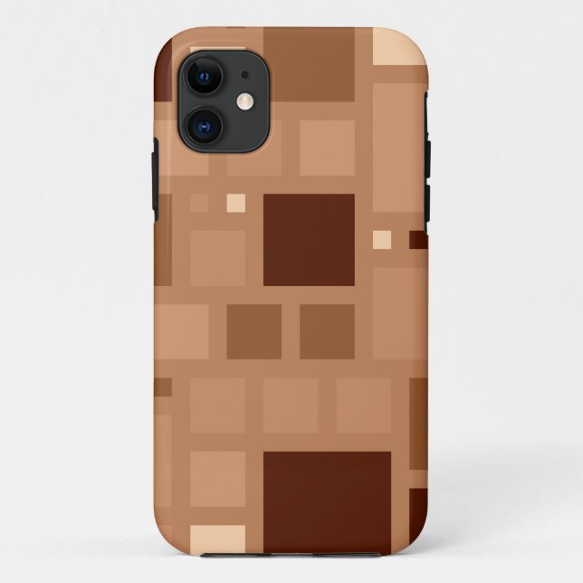 Coques Case-Mate iPhone Brown rétro moderne Carré Motif (Dos)