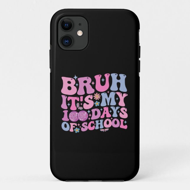 Coques Case-Mate iPhone Bruh C'est mes 100 jours d'école Papillon Disco (Dos)