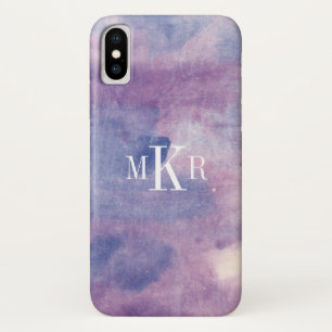 Coques Pour iPhone Brume pourpre II du monogramme  