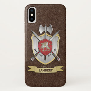 Coque iPhone X Brun de crête de bataille de Sigil de dragon