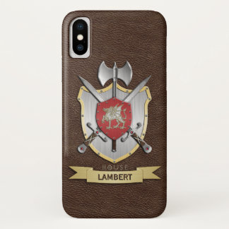 Coque iPhone X Brun de crête de bataille de Sigil de dragon